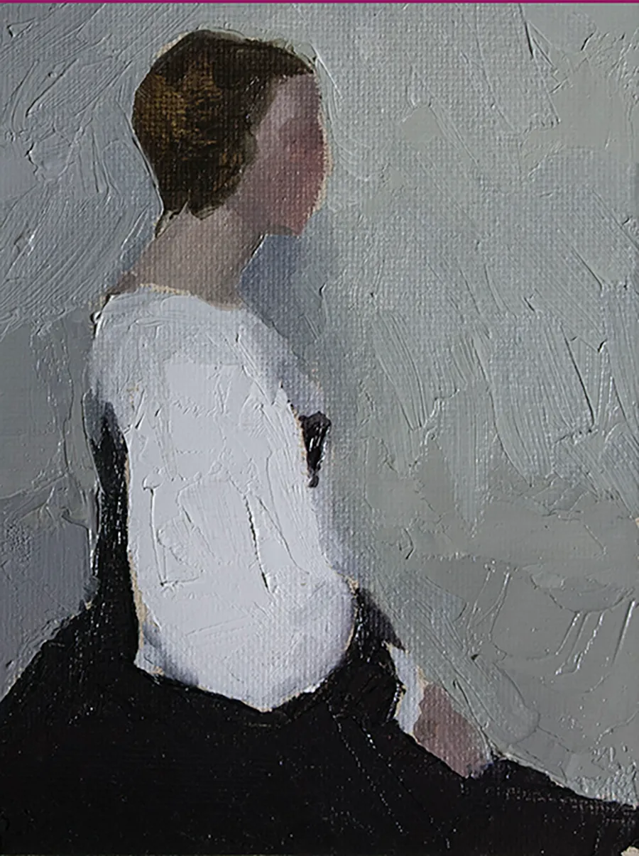 Figure colour study in oil