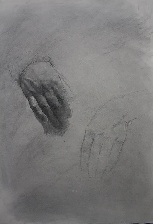 Study of hands in graphite