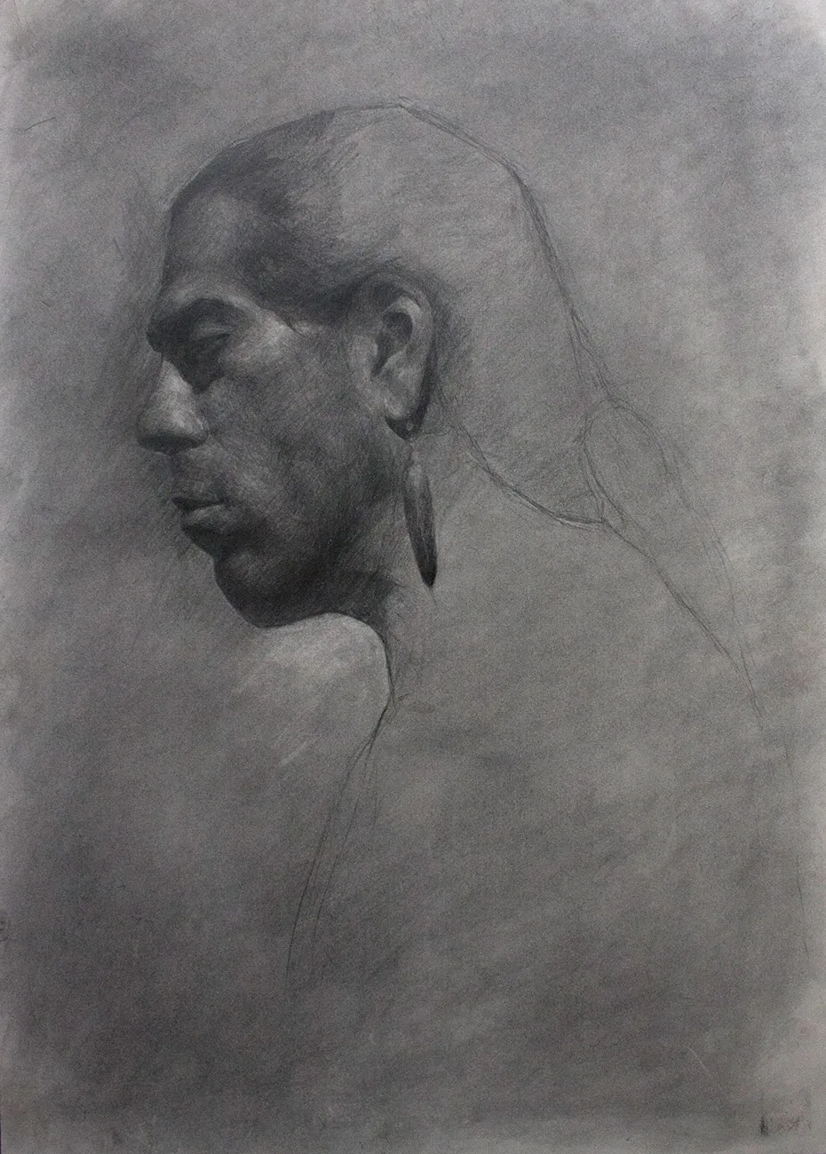 Portrait of Raven in graphite